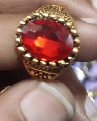 Picture of Handmade Sterling Silver Mens Ring: Ottoman Ruby Ring - Red