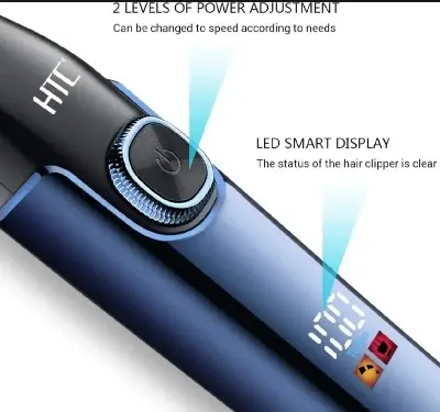 Picture of HTC AT-588 Professional T-blade Zero Cutting For Barber And Home Use Lithium Battery LED Display Two Speeds Control Hair Clipper For Hair Cutting
