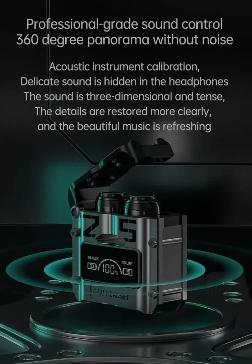 Picture of M25 TWS Earbuds Touch Control Wireless Bluetooth Earphones Noise Reduction Stereo Waterproof Earbuds Super Smooth Music experience Headsets - Black