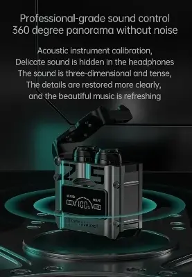 Picture of M25 TWS Earbuds Touch Control Wireless Bluetooth Earphones Noise Reduction Stereo Waterproof Earbuds Super Smooth Music experience Headsets - Black