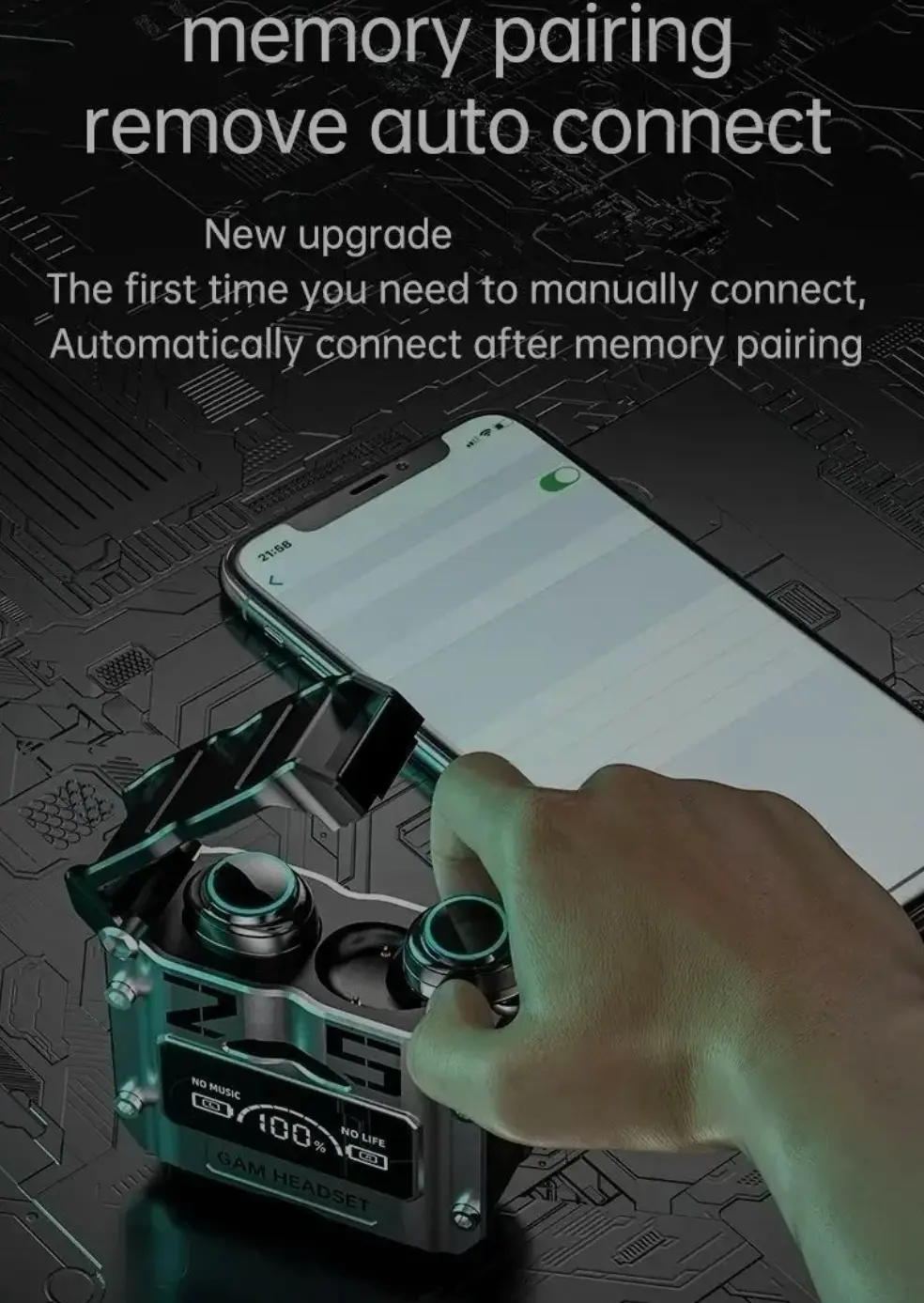 Picture of M25 TWS Earbuds Touch Control Wireless Bluetooth Earphones Noise Reduction Stereo Waterproof Earbuds Super Smooth Music experience Headsets - Black