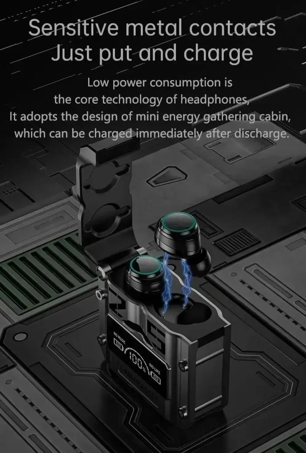 Picture of M25 TWS Earbuds Touch Control Wireless Bluetooth Earphones Noise Reduction Stereo Waterproof Earbuds Super Smooth Music experience Headsets - Black