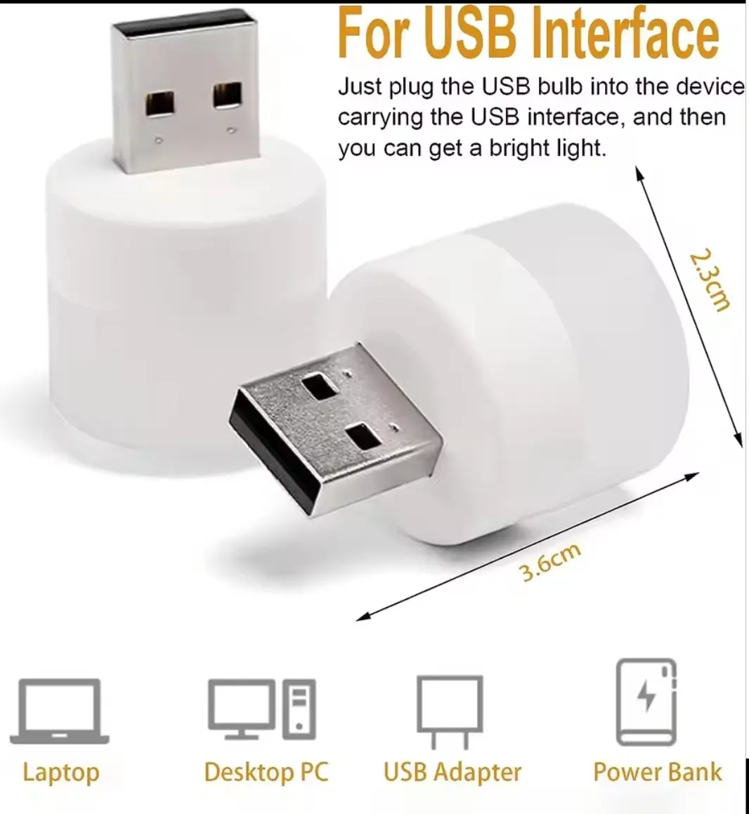 Picture of Mini Usb Led Light Portable Warm/White Color Suitable For Powerbank Laptop Charging Adapter And Any Other Usb Port - USB Lighting