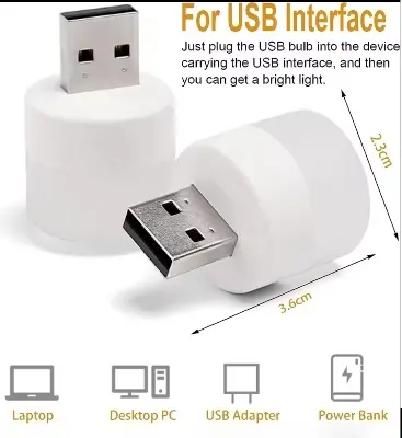 Picture of Mini Usb Led Light Portable Warm/White Color Suitable For Powerbank Laptop Charging Adapter And Any Other Usb Port - USB Lighting