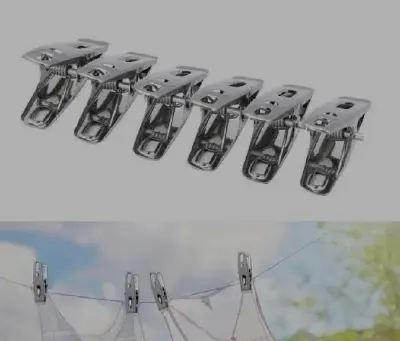 Picture of Stainless Steel Cloth Drying Clip-Silver 20 Piece Set - cloth hanger - Silver