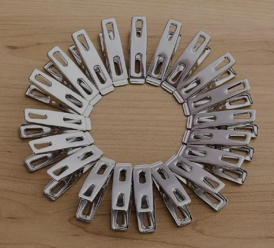 Picture of Stainless Steel Cloth Drying Clip-Silver 20 Piece Set - cloth hanger - Silver