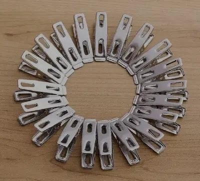 Picture of Stainless Steel Cloth Drying Clip-Silver 20 Piece Set - cloth hanger - Silver