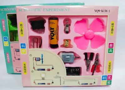 Picture of Scientific Experiment Kit - Scientific Kit for Kids, STEM Kit, Electric Circuit Kit for Students with Motor Fan Toy, DIY Science Kit for Students, Science Experiment Kit - Multicolor