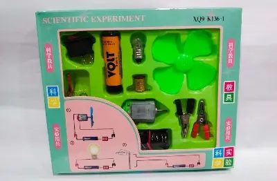 Picture of Scientific Experiment Kit - Scientific Kit for Kids, STEM Kit, Electric Circuit Kit for Students with Motor Fan Toy, DIY Science Kit for Students, Science Experiment Kit - Multicolor