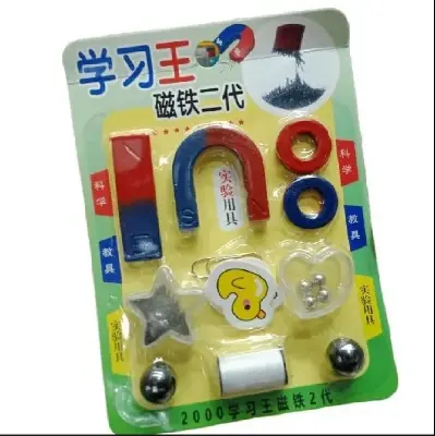 Picture of 10 PCS Physics Science Magnets KIT for Education Science Experiment Tools with Magnet Powder Including BAR/Ring/Horseshoe Magnetic toy early learning toy - Multicolor