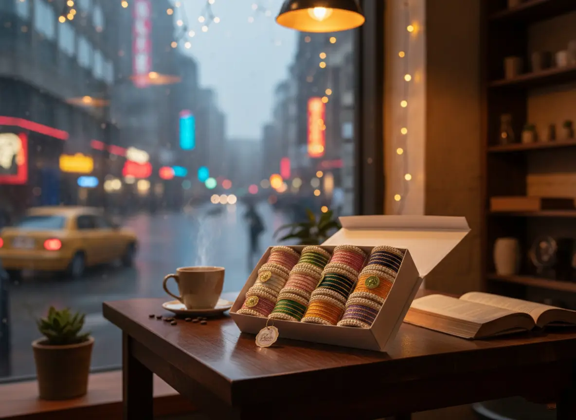 Picture of Bridal / Non-Bridal Silk Thread Unique Bangles Single Set for Women