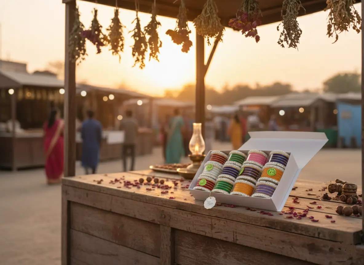 Picture of Bridal / Non-Bridal Silk Thread Unique Bangles Single Set for Women