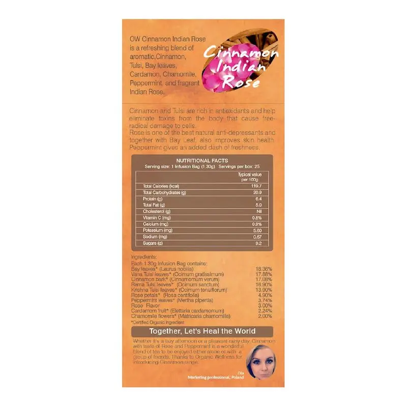 Picture of ow'real cinnamon indian rose- - 25tea bags