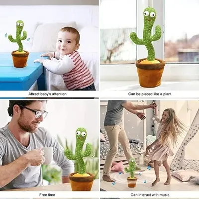Picture of Dancing Cactus,Cactus Toy,Cactus Toys for Kids That Repeats Your Words,Dancing Cactus  Plush for Babies Talking & Repeating Home Decoration