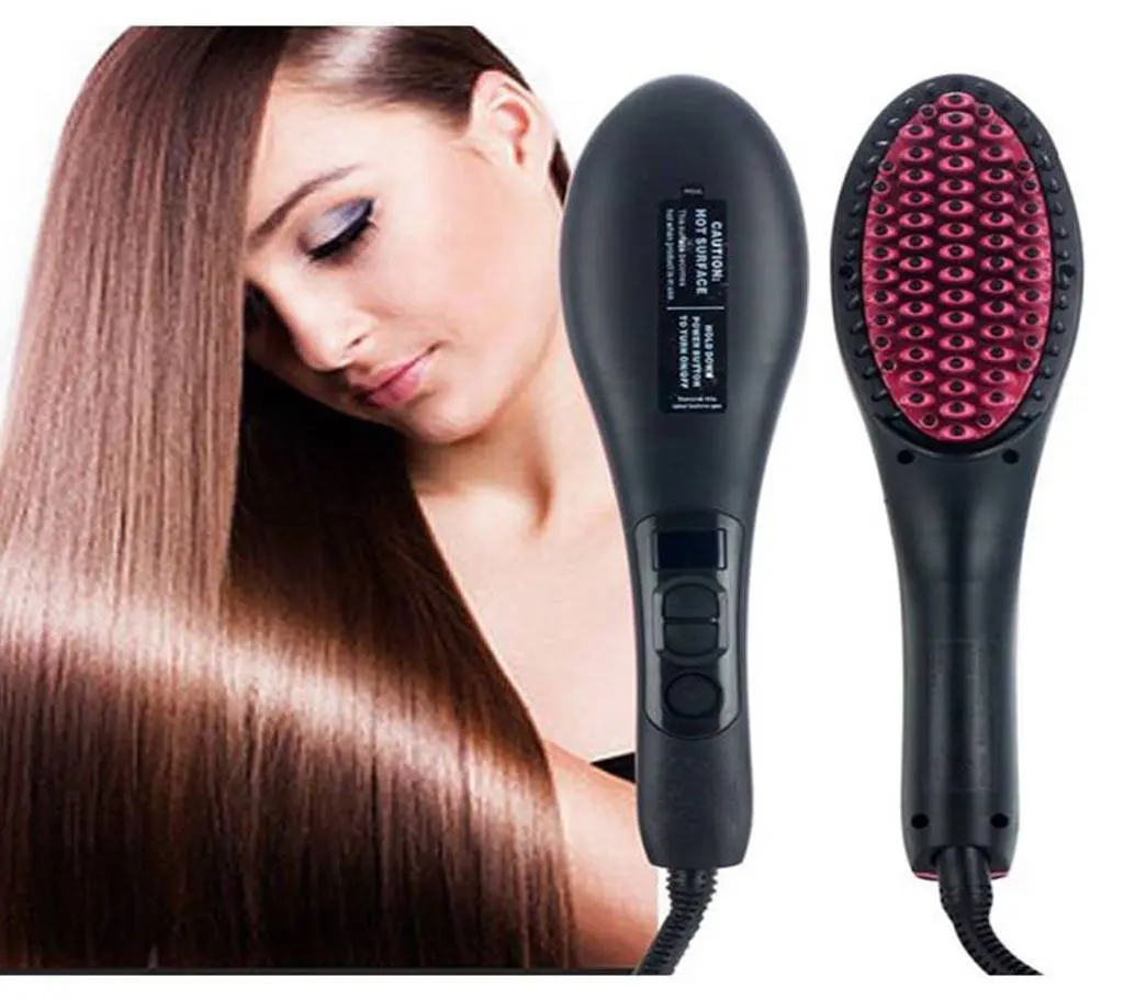 Picture of Professional Hair Straightener and Curling Iron Comb Brush