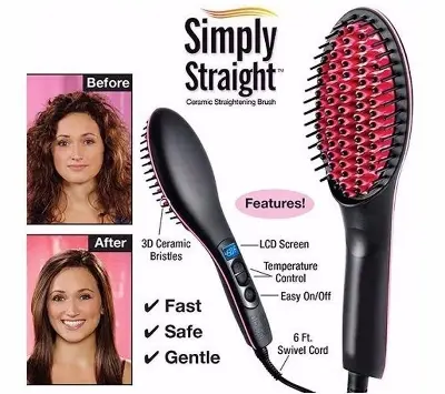 Picture of Professional Hair Straightener and Curling Iron Comb Brush