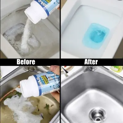 Picture of Pipe Drain Cleaner Kitchen Sink Toilet Drain Cleaner Block Unblock Powder Pipeline Clean