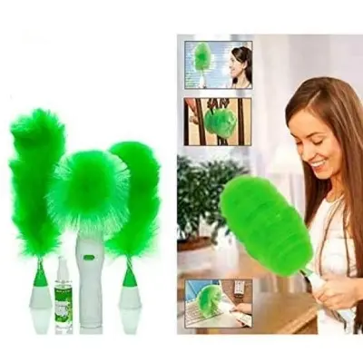 Picture of Electric Feather Spin Home Duster Electronic Motorized Cleaning Brush - Glass Cleaner - glass cleaner - Green