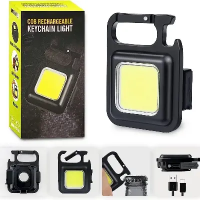 Picture of Mini LED Keychain Flashlights Multifunctional Portable Light USB Charging Camping Lamp Outdoor Torch Fishing Lantern