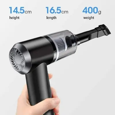 Picture of 2 in 1 Wireless Mini Vacuum Cleaner Home Cleaning LED, Portable for Car & Home Cleaning - Black