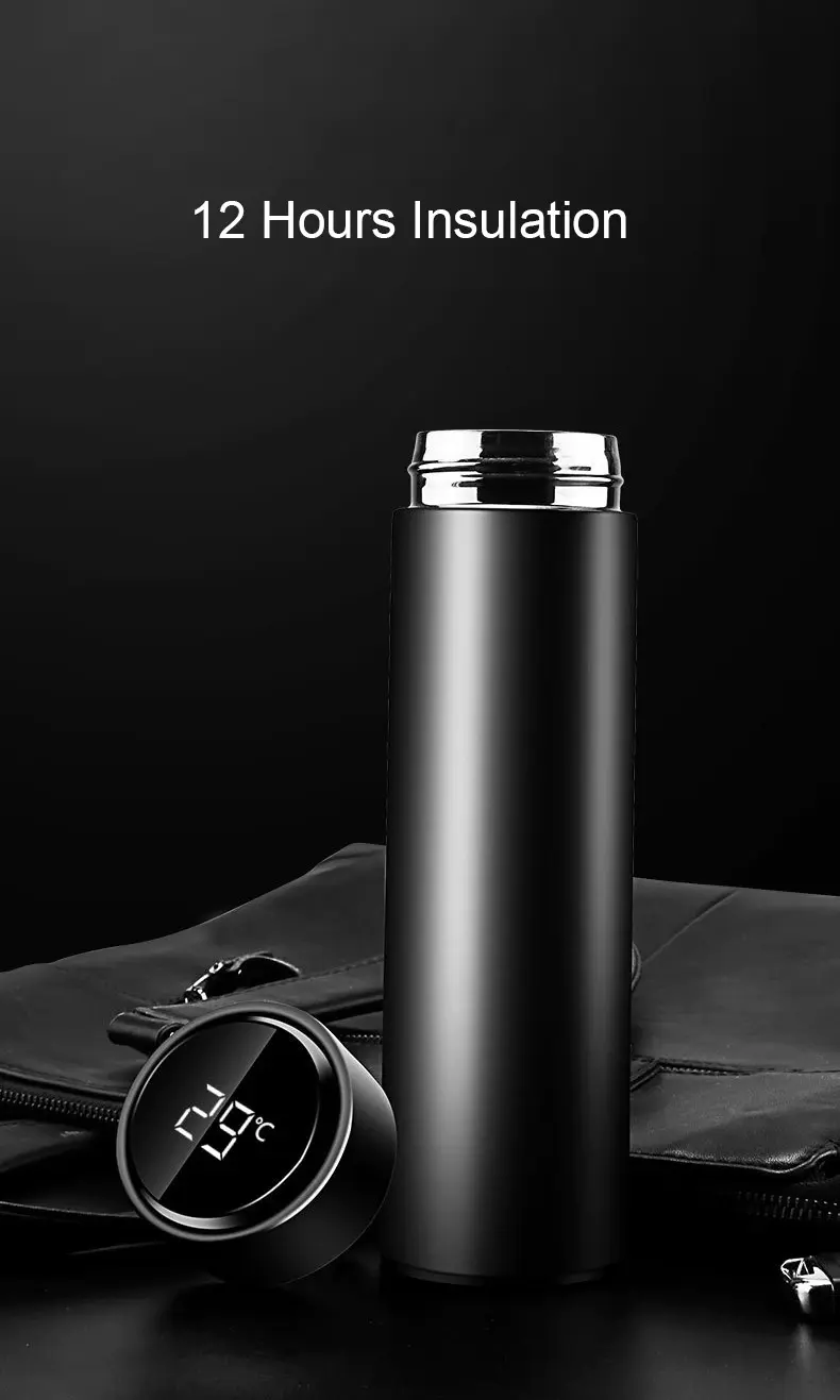 Picture of Stainless Steel Vacuum Thermal Flask 500 ml Smart Insulated Bottle with Temperature Display Hot Water, Coffee, Tea, Sport, Travel Bottles