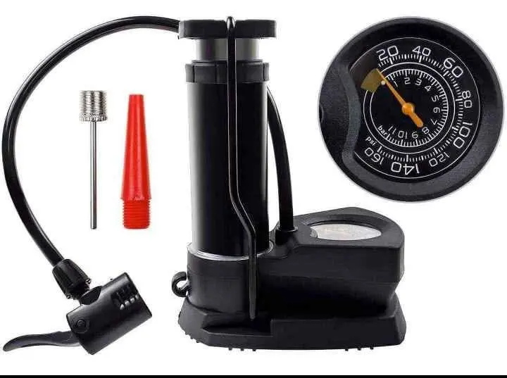 Picture of Bike Pump Portable Foot Pump Bike Floor Pump Mini Air Inflator High Pressure Bike Pump Household Pump MTB Bicycle Pump Bike Accessories - Black