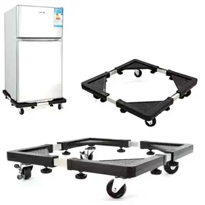 Picture of Washing Machine & Refrigerator Movable Base Moving Tool Fridge Stand - Black