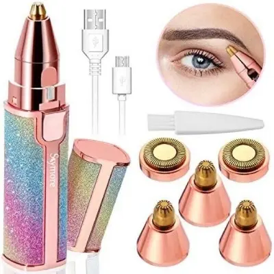 Picture of ReChargeable Flawless 2 in 1 Eye Brow And Facial Hair Remover Machine Hair Trimmer - Multicolor
