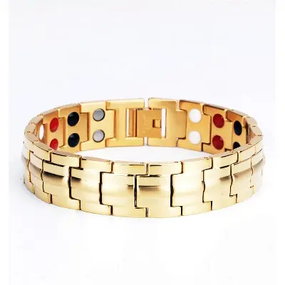 Picture of Stainless Steel Energy Health Magnetic Bracelet - Gold - L