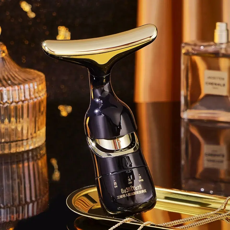 Picture of 3 In 1 Facial Lifting Device Neck Facial Eye Massage Face Slimmer EMS Beauty Skin Tightening Wrinkle Anti Aging Face Massager