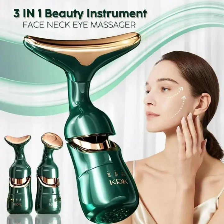 Picture of 3 In 1 Facial Lifting Device Neck Facial Eye Massage Face Slimmer EMS Beauty Skin Tightening Wrinkle Anti Aging Face Massager