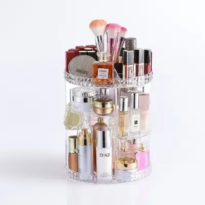 Picture of Cosmetics Organizer 360 Degree Diamond Rotatable Cosmetics Storage Box