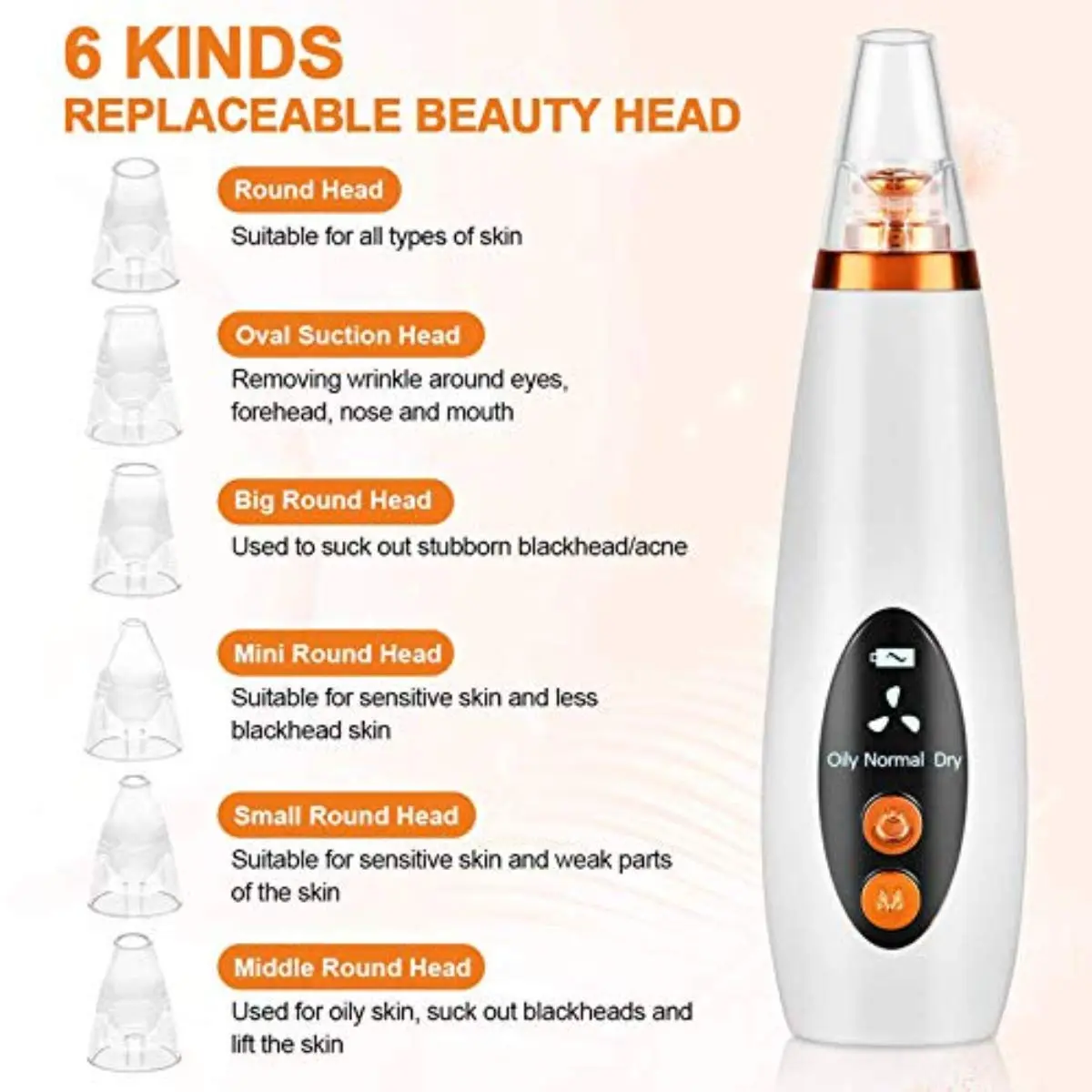 Picture of Rechargeable Electric Blackhead Remover Pimple Removing Tool - White - Face