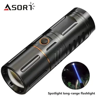 Picture of Super Power LED Rechargeable Torch Light With Power Bank Jumbo Torch Flashlight