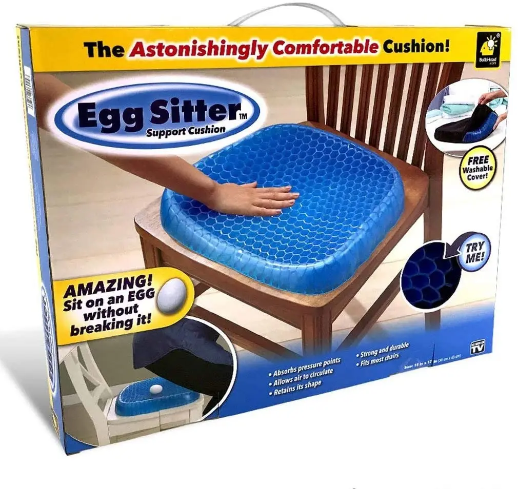 Picture of Silicone Egg Sitter Cushion With Non-Slip Cover, Office Chair Seat Cushion - Blue
