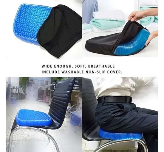 Picture of Silicone Egg Sitter Cushion With Non-Slip Cover, Office Chair Seat Cushion - Blue