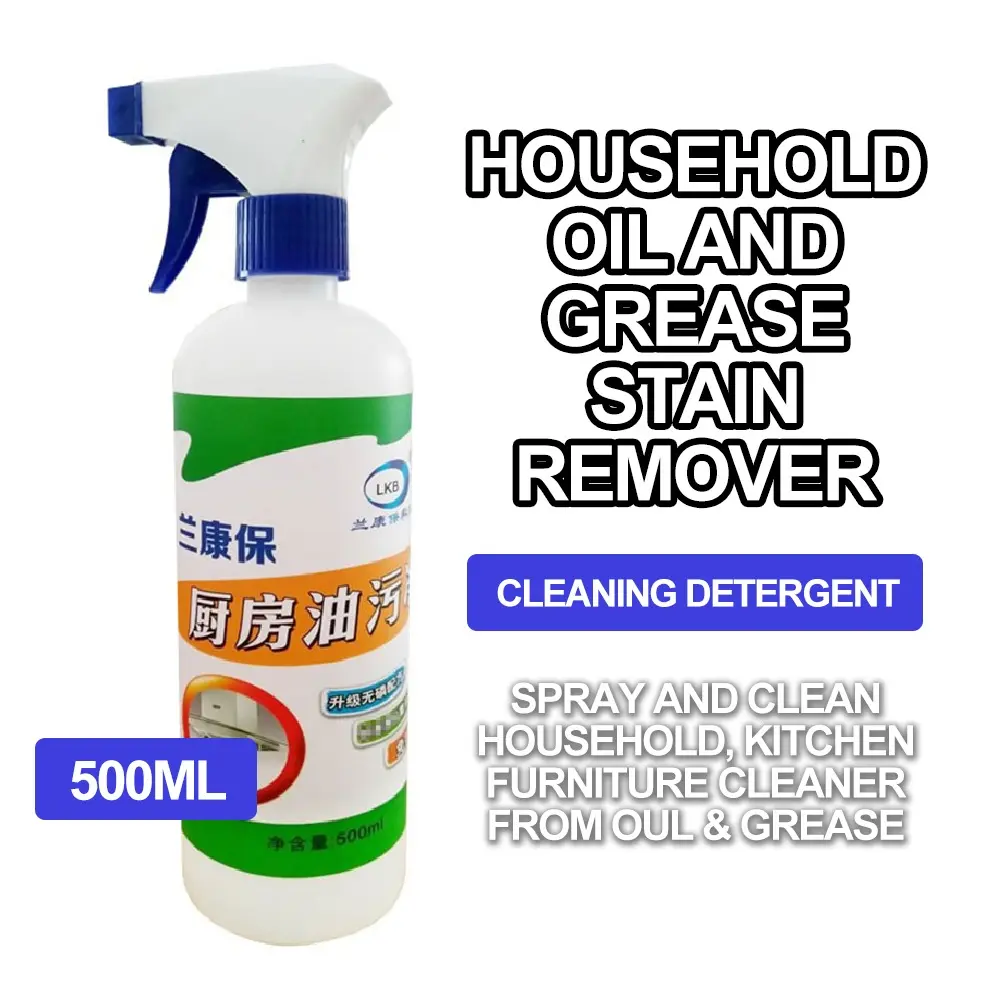 Picture of Kitchen oil & grease stain cleaning remover spray - White