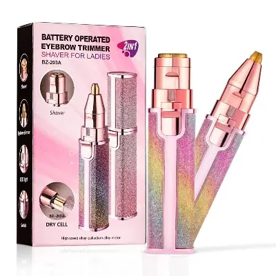 Picture of Usb Rechargeable New Flawless Eyebrow Trimmer For Women Painless Hair Remover Machine - Pink
