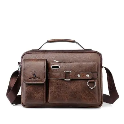 Picture of Men's PU Leather Shoulder Bag Fashion Male Messenger Crossbody Bag Men Business Travel Handbag Boy Phone Bag