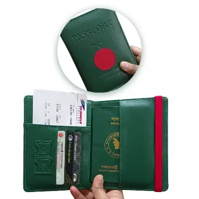 Picture of Passport Cover Card Holder Passport & Card Holder - Green