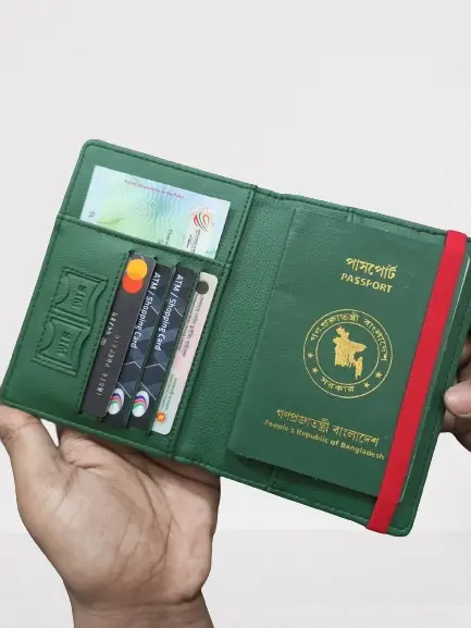 Picture of Passport Cover Card Holder Passport & Card Holder - Green