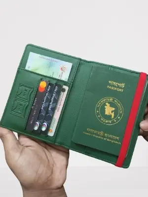 Picture of Passport Cover Card Holder Passport & Card Holder - Green