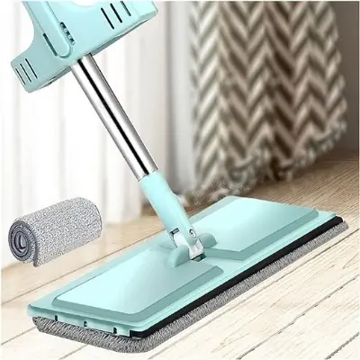 Picture of Flat Floor Cleaning Mop Healthy Dust Cleaner Mop Easy Cleaning Mop with Removable Washable Pad - Multicolor