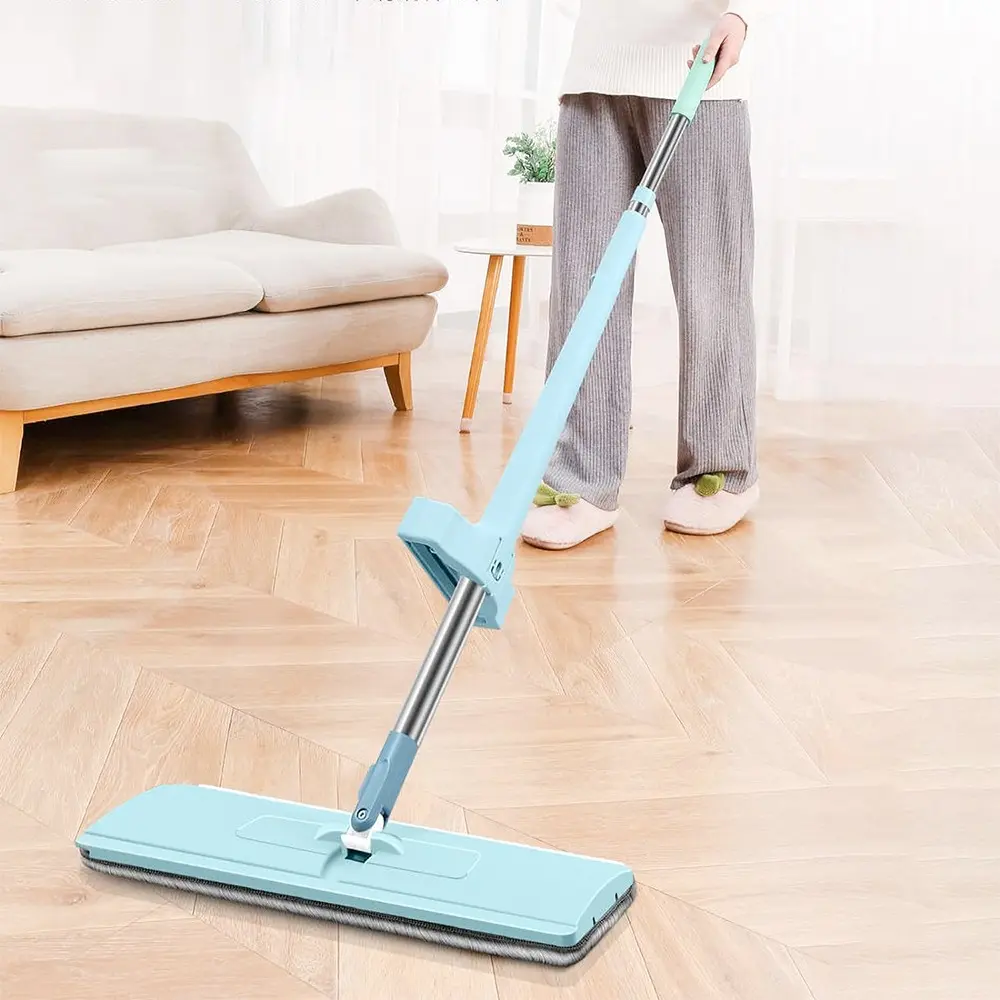 Picture of Flat Floor Cleaning Mop Healthy Dust Cleaner Mop Easy Cleaning Mop with Removable Washable Pad - Multicolor