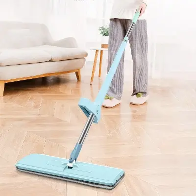 Picture of Flat Floor Cleaning Mop Healthy Dust Cleaner Mop Easy Cleaning Mop with Removable Washable Pad - Multicolor