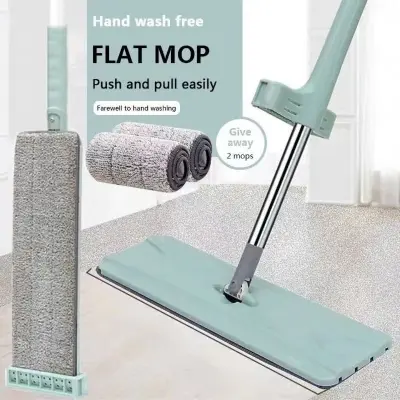 Picture of Flat Floor Cleaning Mop Healthy Dust Cleaner Mop Easy Cleaning Mop with Removable Washable Pad - Multicolor