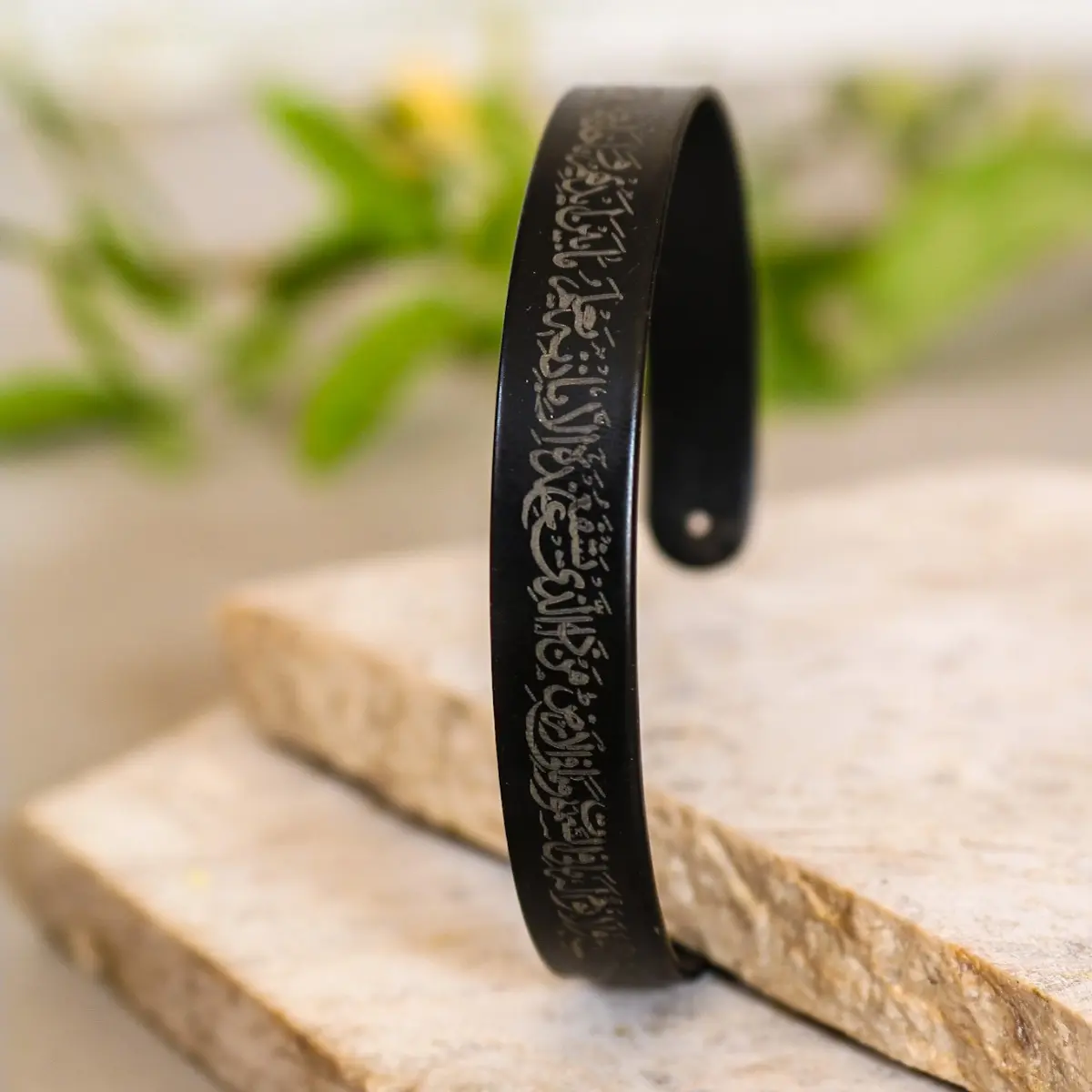 Picture of Ayatul Kursi Bracelet Stainless Steel Islamic Cuff Bracelet Bangles For Women Men Stainless Steel Simple Islam Muslim Arabic Style Jewelry - M, L