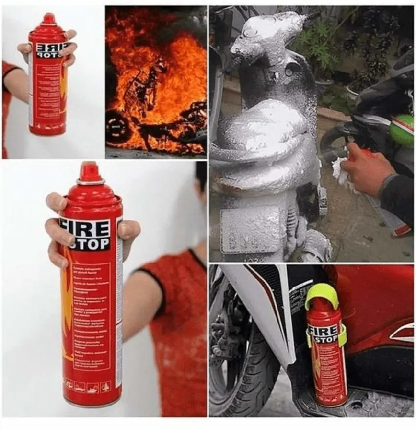 Picture of Fire Stop Spray - 500ml or use inside car and house Fire Extinguisher Fire Stop Spray - White