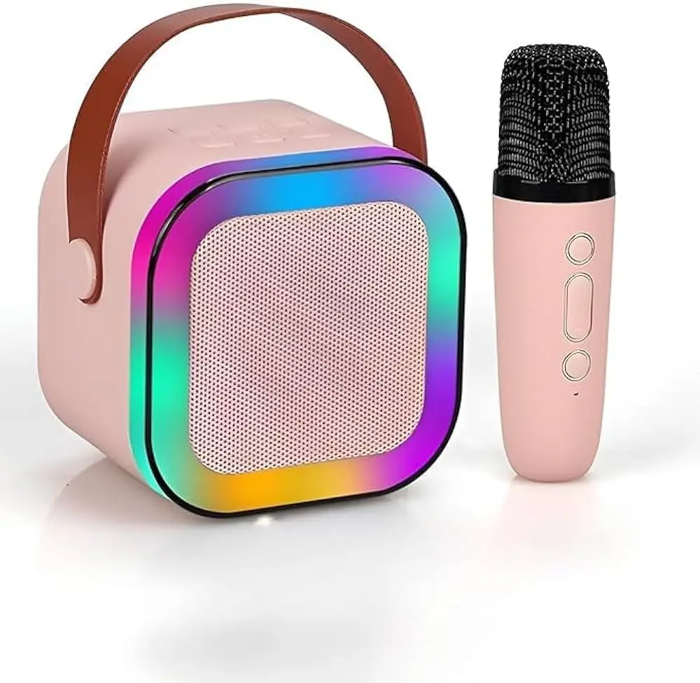 Picture of K12 Mini Karaoke Speaker With Mic bluetooth Speaker with Dual Microphone Wireless Family Singing KTV Mini Portable Karaoke - Multicolor
