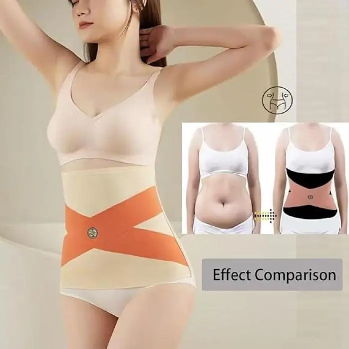 Picture of Women's Seamless Tummy Control Waist Trainer Body Shaper- Skin/Black Slimming Belt